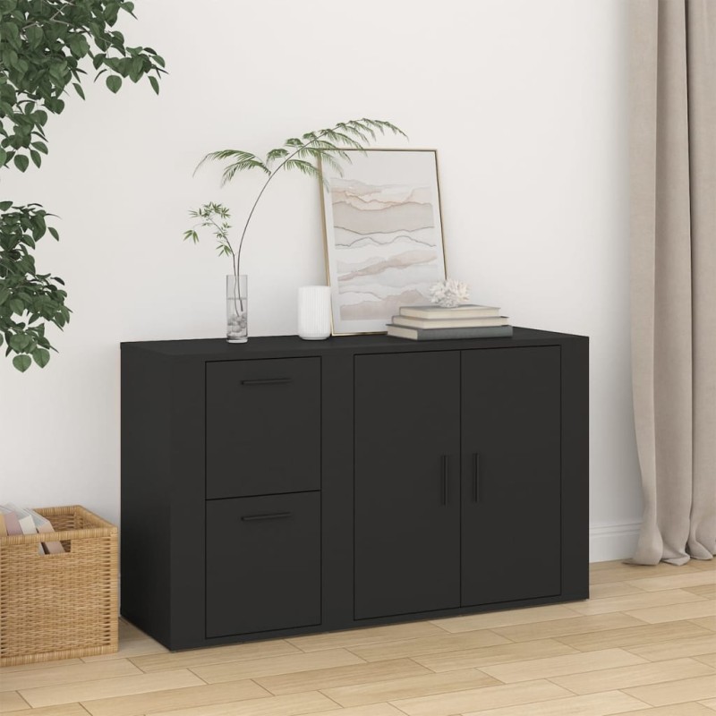 vidaXL Aparador de madera contrachapada negro 100x33x59,5 cm vidaXL Aparador de madera contrachapada negro 100x33x59,5 cm