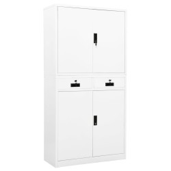 vidaXL Armario de oficina de acero blanco 90x40x180 cm