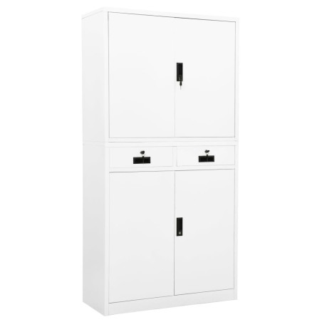 vidaXL Armario de oficina de acero blanco 90x40x180 cm