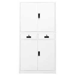 vidaXL Armario de oficina de acero blanco 90x40x180 cm