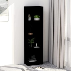 vidaXL Estantería de 4 niveles madera de ingeniería negro 40x24x142 cm