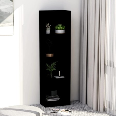 vidaXL Estantería de 4 niveles madera de ingeniería negro 40x24x142 cm