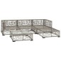 vidaXL Set de muebles de jardín 5 pzas y cojines ratán sintético gris vidaXL Set de muebles de jardín 5 pzas y cojines ratán sintético gris