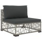 vidaXL Set de muebles de jardín 5 pzas y cojines ratán sintético gris vidaXL Set de muebles de jardín 5 pzas y cojines ratán sintético gris