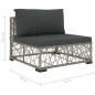 vidaXL Set de muebles de jardín 5 pzas y cojines ratán sintético gris vidaXL Set de muebles de jardín 5 pzas y cojines ratán sintético gris
