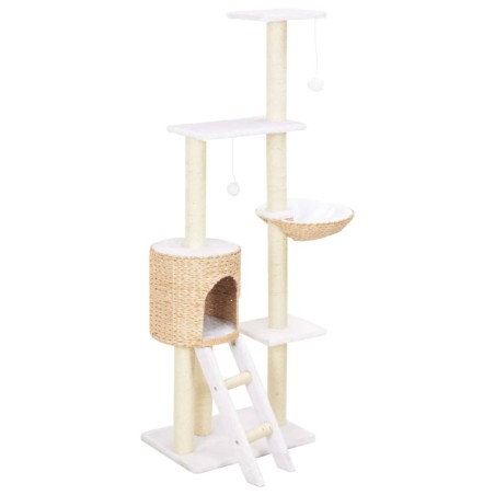 vidaXL Rascador para gatos de hierba marina con poste de sisal 