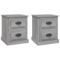 vidaXL Mesitas de noche 2 uds madera contrachapada gris 39x39x47,5 cm vidaXL Mesitas de noche 2 uds madera contrachapada gris 39x39x47,5 cm