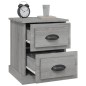 vidaXL Mesitas de noche 2 uds madera contrachapada gris 39x39x47,5 cm vidaXL Mesitas de noche 2 uds madera contrachapada gris 39x39x47,5 cm
