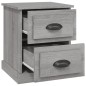 vidaXL Mesitas de noche 2 uds madera contrachapada gris 39x39x47,5 cm vidaXL Mesitas de noche 2 uds madera contrachapada gris 39x39x47,5 cm