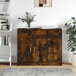 vidaXL Aparador madera de ingeniería roble ahumado 91x28x75 cm