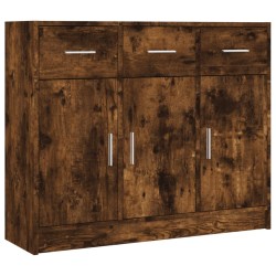 vidaXL Aparador madera de ingeniería roble ahumado 91x28x75 cm