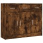 vidaXL Aparador madera de ingeniería roble ahumado 91x28x75 cm vidaXL Aparador madera de ingeniería roble ahumado 91x28x75 cm