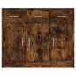 vidaXL Aparador madera de ingeniería roble ahumado 91x28x75 cm vidaXL Aparador madera de ingeniería roble ahumado 91x28x75 cm