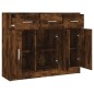 vidaXL Aparador madera de ingeniería roble ahumado 91x28x75 cm vidaXL Aparador madera de ingeniería roble ahumado 91x28x75 cm