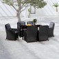 vidaXL Juego de comedor para jardín 7 piezas negro vidaXL Juego de comedor para jardín 7 piezas negro