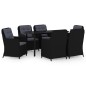 vidaXL Juego de comedor para jardín 7 piezas negro vidaXL Juego de comedor para jardín 7 piezas negro