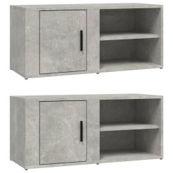 vidaXL Mueble TV 2 uds madera contrachapada gris hormigón 80x31,5x36cm