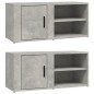 vidaXL Mueble TV 2 uds madera contrachapada gris hormigón 80x31,5x36cm