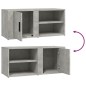 vidaXL Mueble TV 2 uds madera contrachapada gris hormigón 80x31,5x36cm