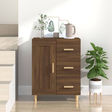 vidaXL Aparador madera contrachapada marrón roble 69,5x34x90 cm