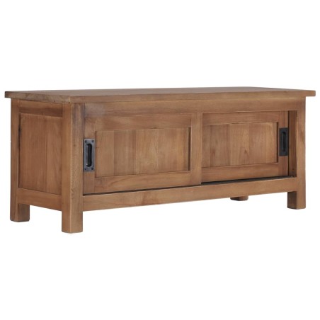 vidaXL Mueble para TV de madera de teca maciza 90x30x35 cm