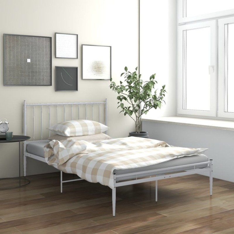 vidaXL Estructura de cama de metal blanco 120x200 cm