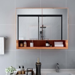 vidaXL Mueble de baño con espejo LED MDF roble 80x15x60 cm
