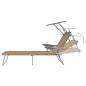 vidaXL Tumbona plegable con toldo de acero gris topo vidaXL Tumbona plegable con toldo de acero gris topo