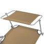 vidaXL Tumbona plegable con toldo de acero gris topo vidaXL Tumbona plegable con toldo de acero gris topo