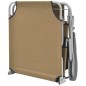 vidaXL Tumbona plegable con toldo de acero gris topo vidaXL Tumbona plegable con toldo de acero gris topo