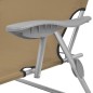 vidaXL Tumbona plegable con toldo de acero gris topo vidaXL Tumbona plegable con toldo de acero gris topo