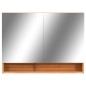vidaXL Mueble de baño con espejo LED MDF roble 80x15x60 cm vidaXL Mueble de baño con espejo LED MDF roble 80x15x60 cm