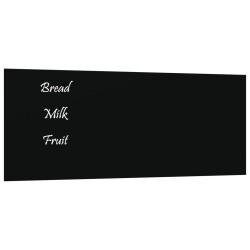 vidaXL Pizarra magnética de pared vidrio templado negro 50x20 cm