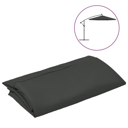 vidaXL Tela de repuesto para sombrilla voladiza gris antracita 350 cm