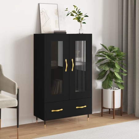vidaXL Aparador alto madera de ingeniería negro 69,5x31x115 cm