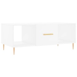 vidaXL Mesa de centro madera contrachapada blanco 102x50x40 cm