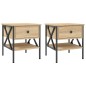 vidaXL Mesitas noche 2 uds madera ingeniería roble Sonoma 40x42x45 cm vidaXL Mesitas noche 2 uds madera ingeniería roble Sonoma 40x42x45 cm