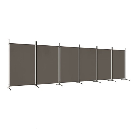 vidaXL Biombo divisor de 6 paneles de tela gris antracita 520x180 cm