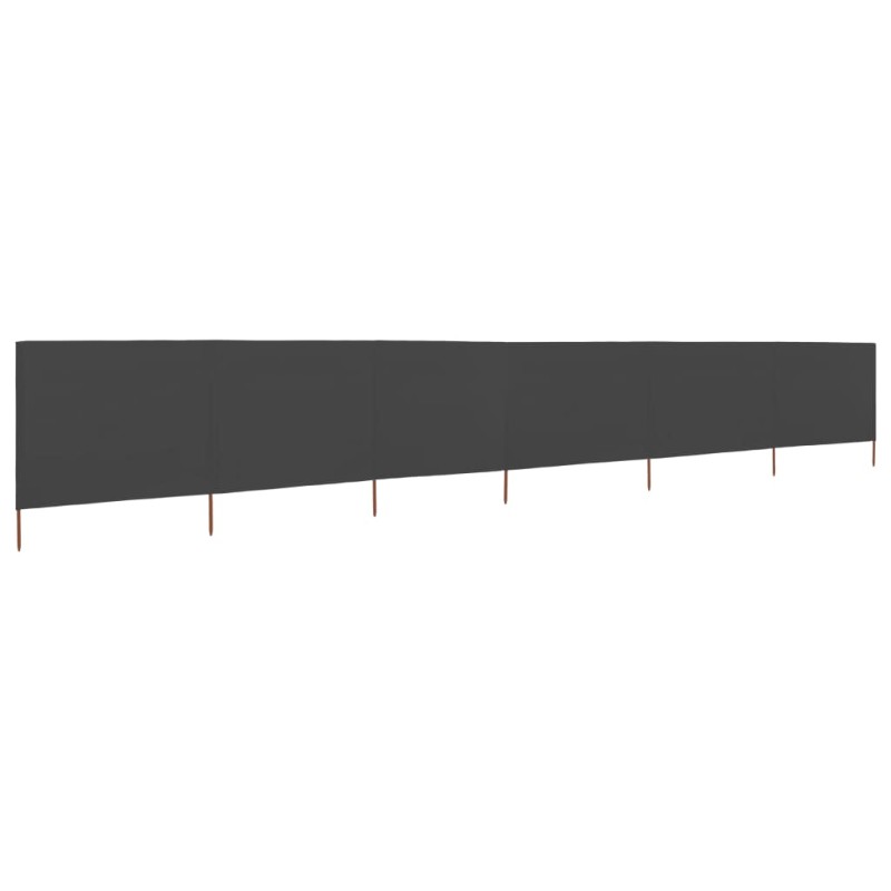vidaXL Paravientos de playa de 6 paneles de tela 800x80 cm gris vidaXL Paravientos de playa de 6 paneles de tela 800x80 cm gris