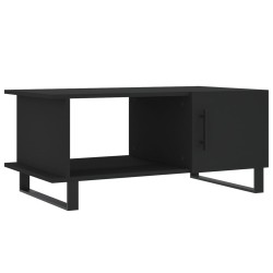 vidaXL Mesa de centro madera contrachapada negro 90x50x40 cm