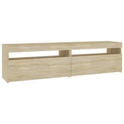 vidaXL Muebles de TV con luces LED 2 unidades roble Sonoma 75x35x40 cm