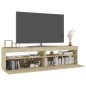 vidaXL Muebles de TV con luces LED 2 unidades roble Sonoma 75x35x40 cm vidaXL Muebles de TV con luces LED 2 unidades roble Sonoma 75x35x40 cm
