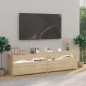vidaXL Muebles de TV con luces LED 2 unidades roble Sonoma 75x35x40 cm vidaXL Muebles de TV con luces LED 2 unidades roble Sonoma 75x35x40 cm