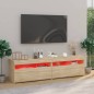 vidaXL Muebles de TV con luces LED 2 unidades roble Sonoma 75x35x40 cm vidaXL Muebles de TV con luces LED 2 unidades roble Sonoma 75x35x40 cm