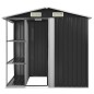 vidaXL Cobertizo jardín y estantería hierro antracita 205x130x183 cm vidaXL Cobertizo jardín y estantería hierro antracita 205x130x183 cm