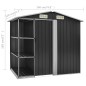 vidaXL Cobertizo jardín y estantería hierro antracita 205x130x183 cm vidaXL Cobertizo jardín y estantería hierro antracita 205x130x183 cm