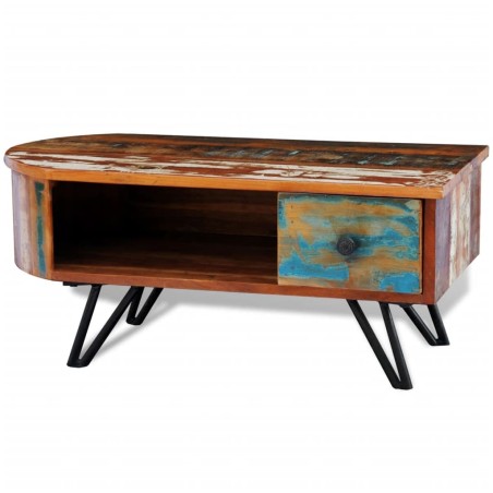 vidaXL Mesa de centro vintage de madera reciclada y patas de hierro 