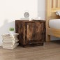 vidaXL Mesitas noche 2 uds madera contrachapada roble humo 44x35x45 cm