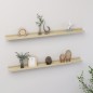 vidaXL Estantes de pared 2 unidades roble Sonoma 100x9x3 cm vidaXL Estantes de pared 2 unidades roble Sonoma 100x9x3 cm
