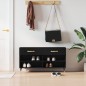 vidaXL Banco zapatero madera de ingeniería negro 102x35x55 cm